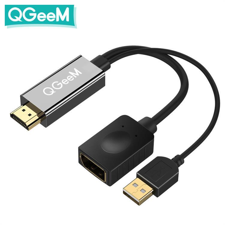 QGeeM HDMI to DP mother converter adapter with USB port supports PD charging in line with VESA dual mode