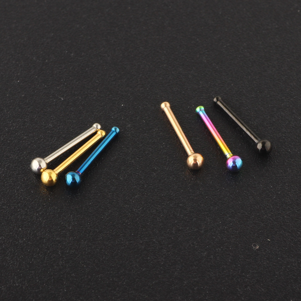 Simple Style Solid Color Stainless Steel Nose studs 1 Piece