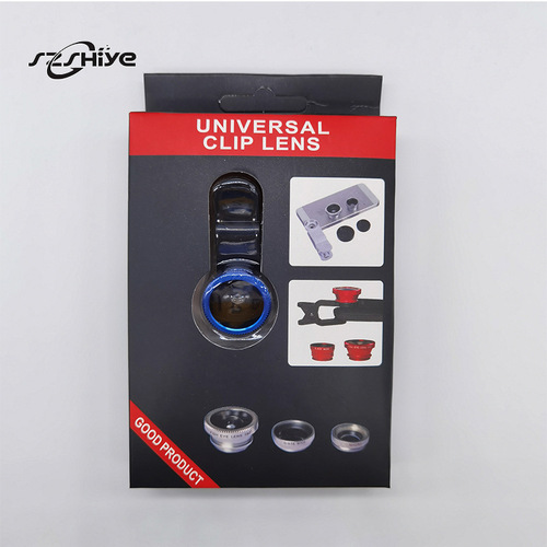 Mobile phone fisheye lens three-in-one mobile phone lens magnifying glass fisheye wide-angle macro Selfie fisheye three-in-one