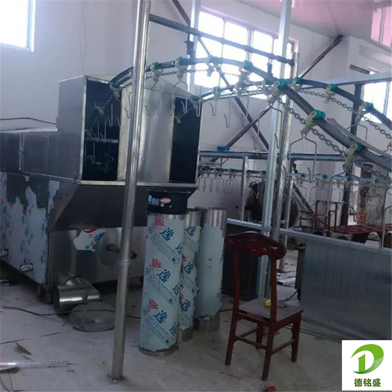 一小时生产800只左右扒鸡油炸机 吊挂式炸鸡设备 扒鸡油炸生产线