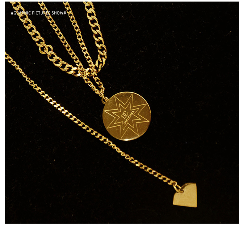 Niche Retro Tassel Diamond Titanium Steel Plated 18k Necklace For Women display picture 3