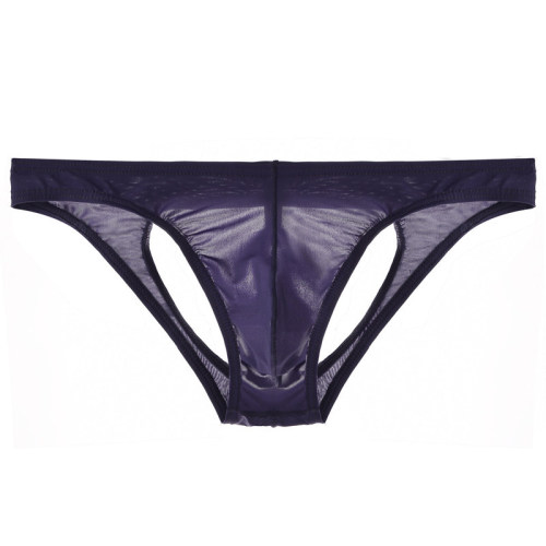 Junye men's ice silk transparent doublet thin low-waisted sexy bag briefs for young men