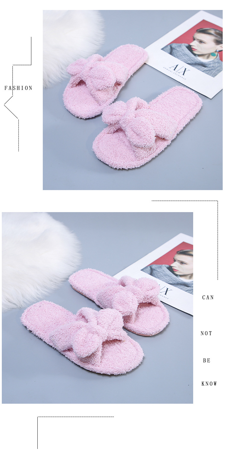 cute bow plush slippers  NSPE20087