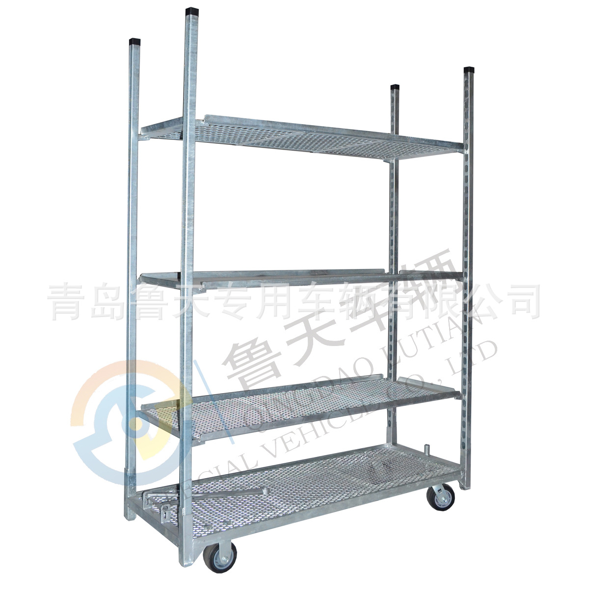 热镀锌拉板网花架车 温室大棚育苗车 间距可调节的花卉周转台车