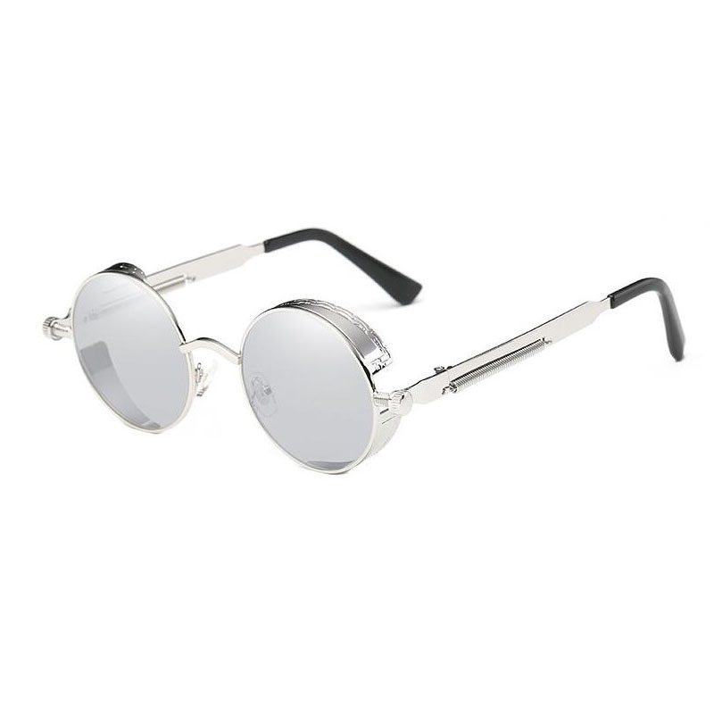 欧美潮流蒸汽朋克太阳镜圆型反光墨镜男女复古时尚太阳眼镜 批发