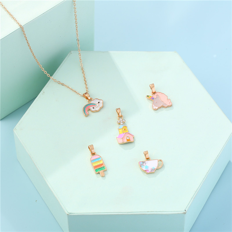 Cute Geometric Alloy Enamel Girl's Necklace display picture 2