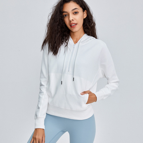Sports coat women's autumn and winter running training yoga wear long-sleeved fitness wear top Internet celebrity Korean style hooded sweatshirt