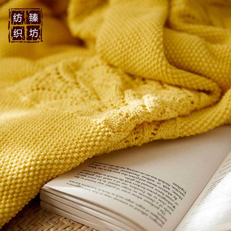 全棉镂空针织毛线毯 办公午休空调沙发盖毯 厂家直销 拍照道具