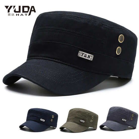 Hat men's spring and autumn Korean version trendy casual outdoor flat cap women's fashion sunscreen sunshade simple military cap peaked cap