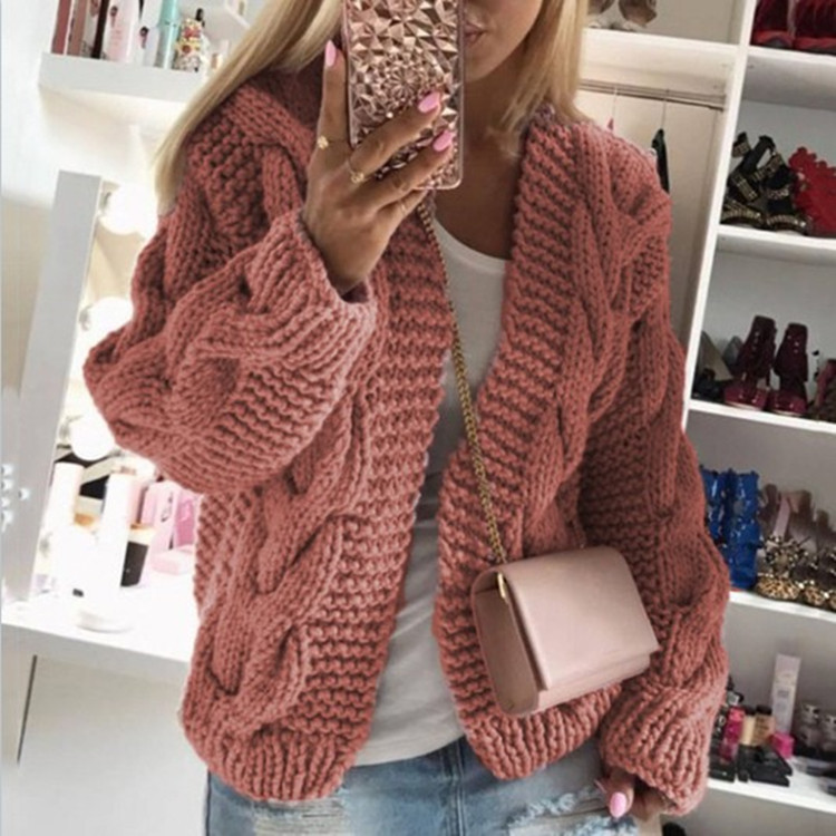 Suéter de punto grueso y resistente estilo europeo y americano para mujer, novedad otoño-invierno 2026, ¡el más vendido!