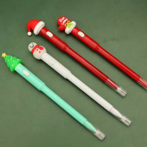Gel pen small gift Santa pen primary school children creative gift Christmas light pen product pen