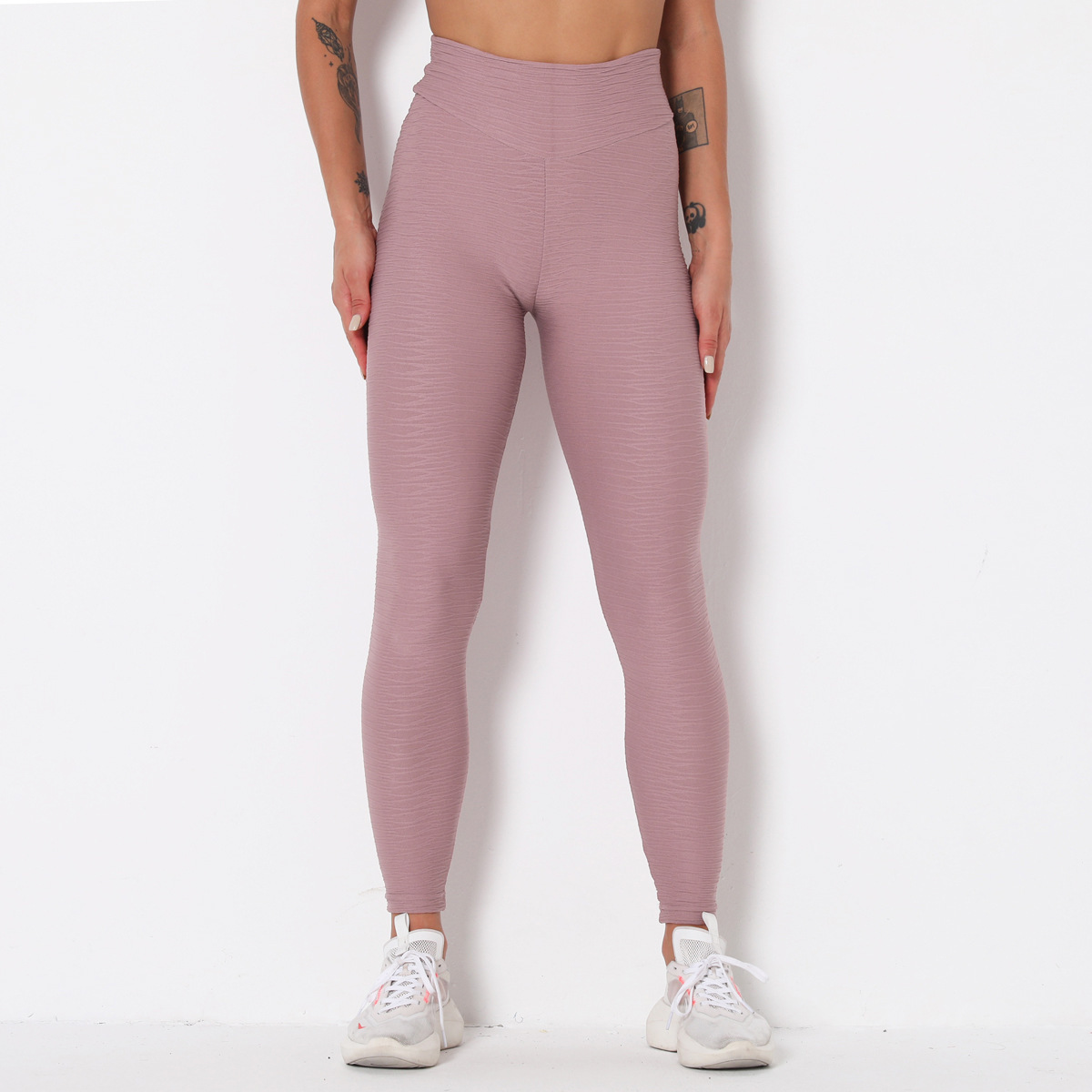 Peach Hip Striped Tight Elastic Quick-Drying Sports Pants NSNS11014