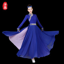 连衣裙蒙古子顶舞艺风考少数民族碗筷舞蹈民族演出服套装服装现代