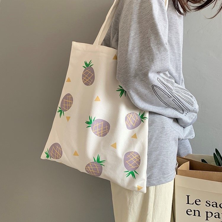 Hand-held Canvas Bag, Japanese and Korean Style, Fresh and Refined, Shopping Shoulder Bag, Student Gift Bag, Customizable Cotton Bag