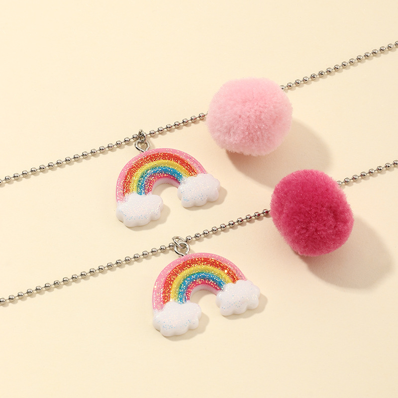 Halloween Rainbow Geometric Round Bead Chain Cute Girl Cartoon Acrylic Necklace display picture 3