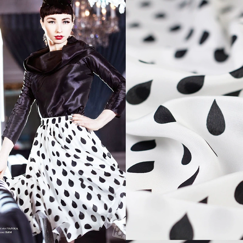 White silk black cloth, dress