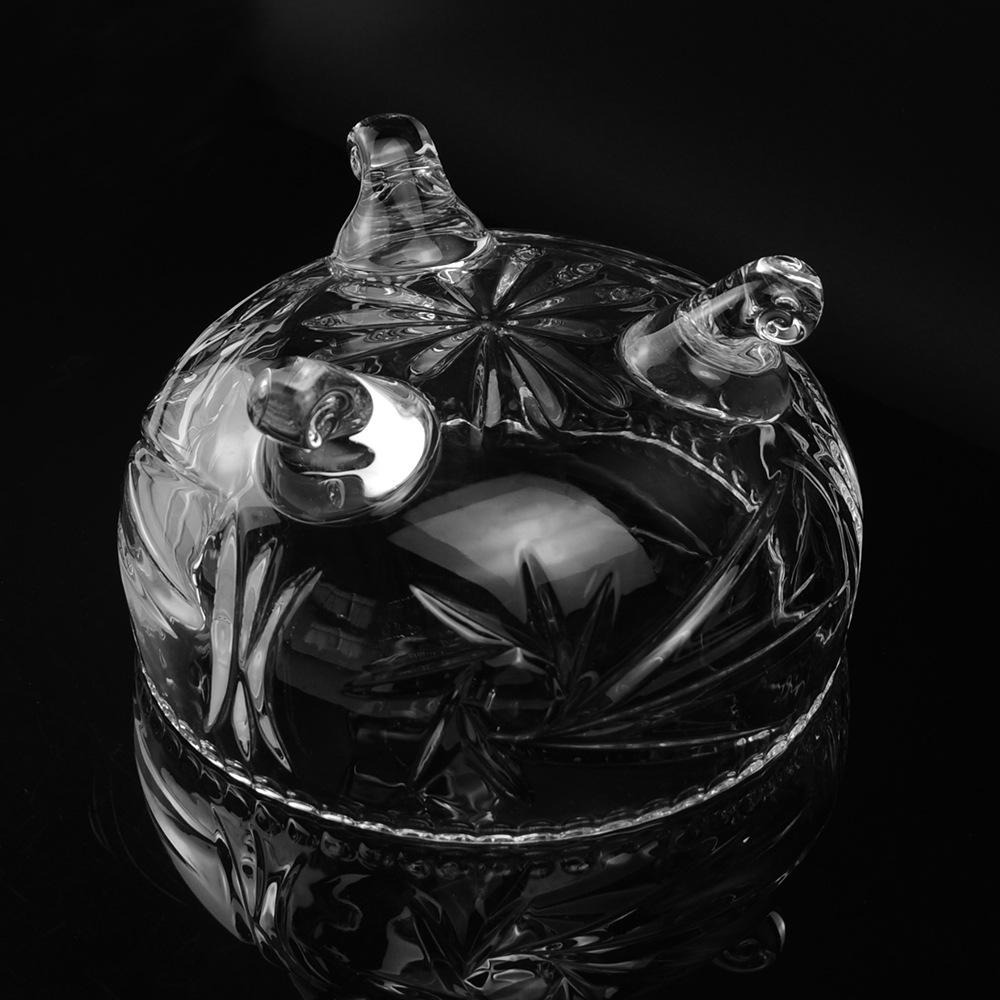 水晶玻璃糖果罐装饰器皿带盖创意欧式糖缸糖罐子储物罐装饰品摆件