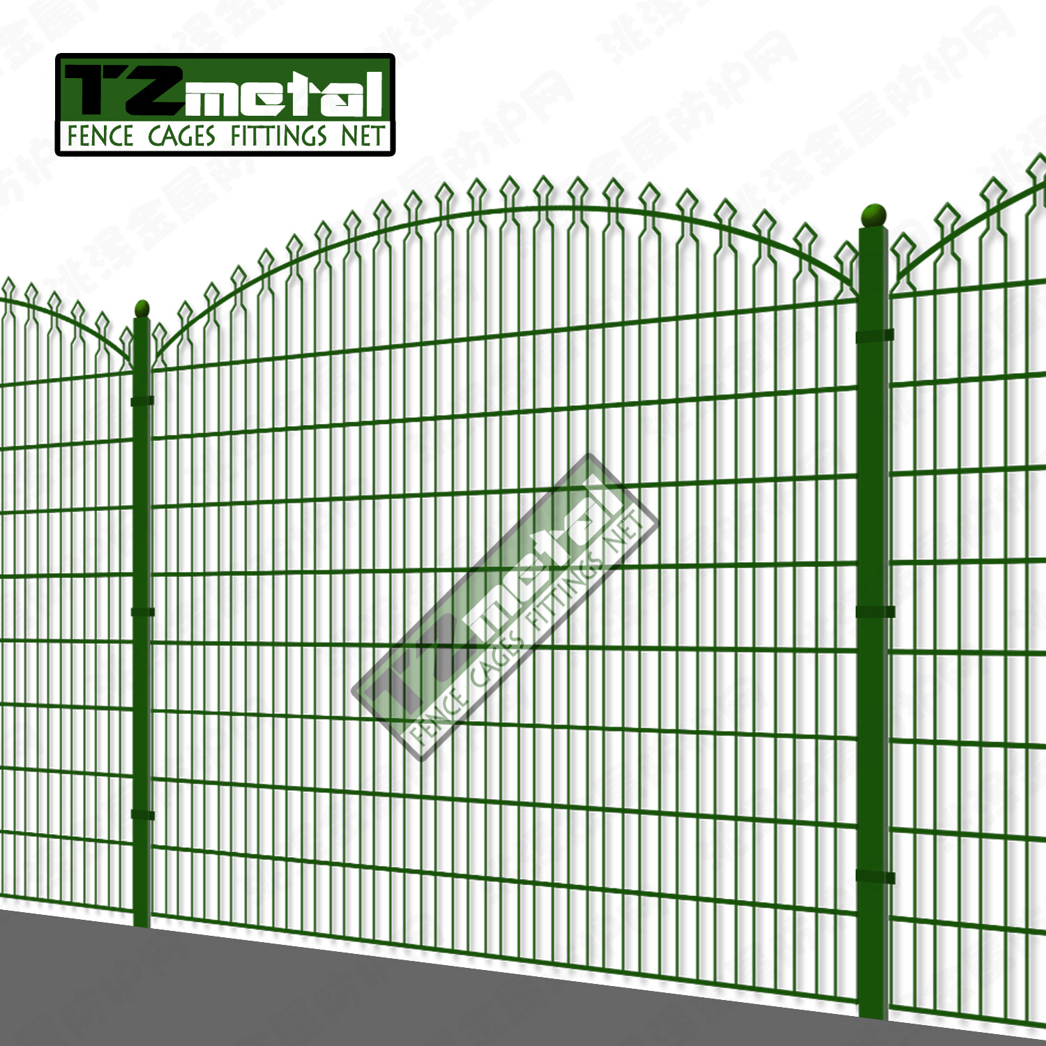 定制双夹丝护栏镀锌喷塑欧洲德国花园围栏加粗耐用