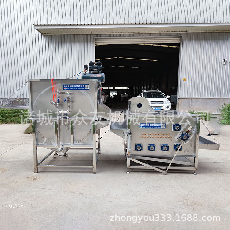 鸡鸭鹅全自动立式烫脱一体机 高效脱毛机 家禽用拔毛机 上门安装1