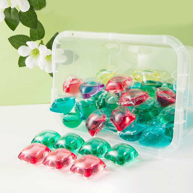 Hygienic laundry capsules for home use, washing powder strongly flavoured, concentrated laundry ball 2