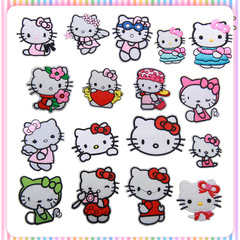 kt cat girls embroidery cloth patch size cartoon fashion all-match clothes adhesive back ironing