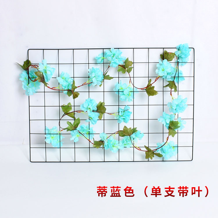 Flor de cerezo artificial tira boda flor artificial hogar Decoración artificial flor Cadena de Orquídea cadena artificial Flor de cereza Flor de seda decorativa