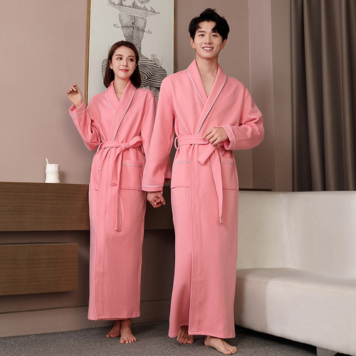 Cozy Four-Season Cotton Filled Air Layer Warm Couple's Robe Bathrobe with Water Absorbent Design - One Piece Shipping