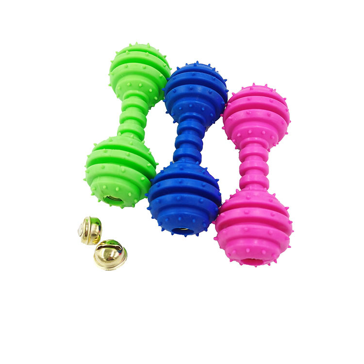 Pet Toy teether bar Barbell TPR perro de goma suave perro de juguete entrenamiento perro lanzando suministros para Mascotas Fábrica al por mayor