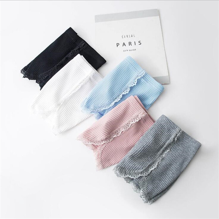 Girls' Pants Summer Shorts Children's Safety Pants Threaded Cotton Baby Insurance Pants Lace and Crotch Three-point Pants for Little Girls