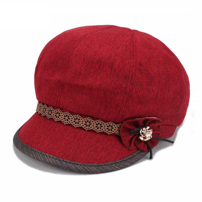 秋冬季女士时装帽  韩版时装八角帽女帽休闲盆帽套头帽子冬季帽|ms