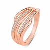 Fashionable wedding ring, golden jewelry, zirconium, wish, pink gold, micro incrustation