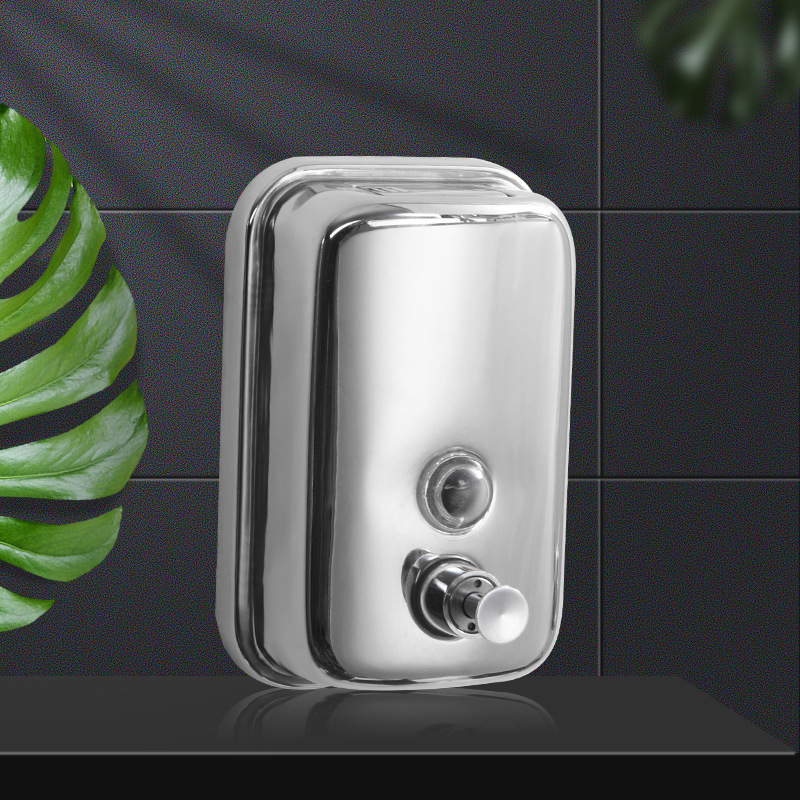 不锈钢皂液盒1000ml卫生间浴室墙壁打孔酒店洗手液容器按压皂液器|ms