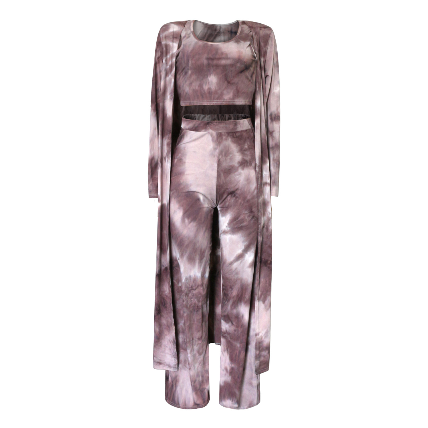 women s high elastic pit strip tie-dye three-piece suit nihaostyles clothing wholesale NSBMF80100