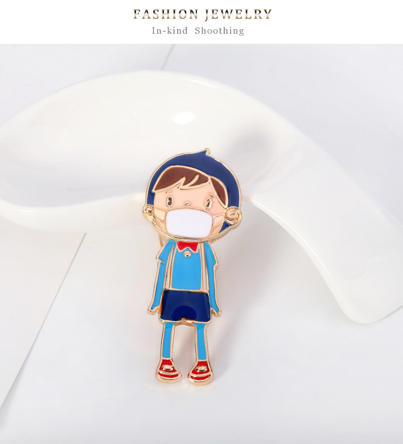 Hot Fashion Cartoon Brooch Little Boy Dripping Oil Brooch Hot Selling Western Accessories Wholesale Nihaojewelry display picture 8