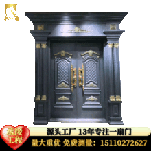 深圳銅門安裝歐式真銅門 輕奢對開大銅門小區入戶豪華金屬青銅門