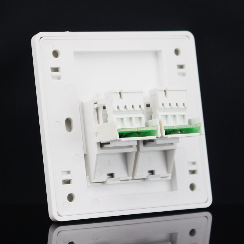 86型双口打线电话插座面板二位CAT3语音电话插座RJ11电话墙插面板