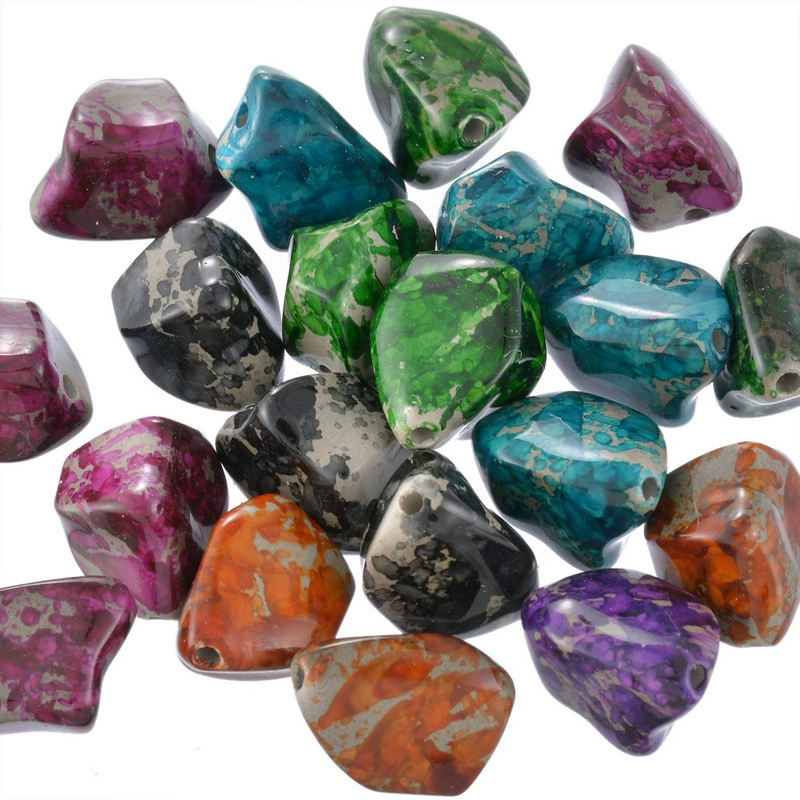 Прямые продажи с фабрики цветные Смешанные акриловые бусины неправильной формы ювелирные аксессуары бусины 24x16 мм-20 шт.