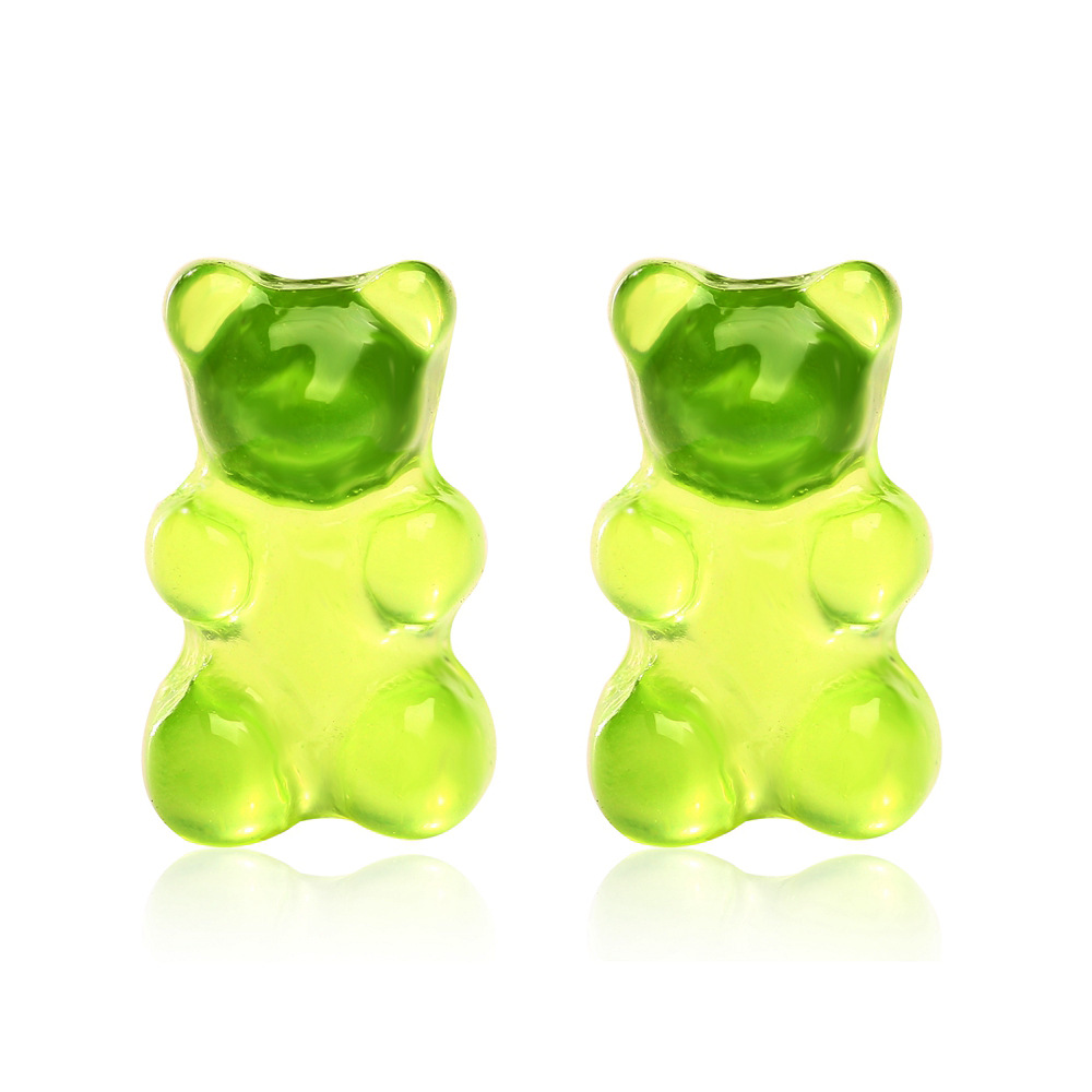 Nuevos Aretes De Color Caramelo De Oso De Gelatina Pendientes De Oso De Dibujos Animados Creativos Coreanos Al Por Mayor Nihaojewelry display picture 9