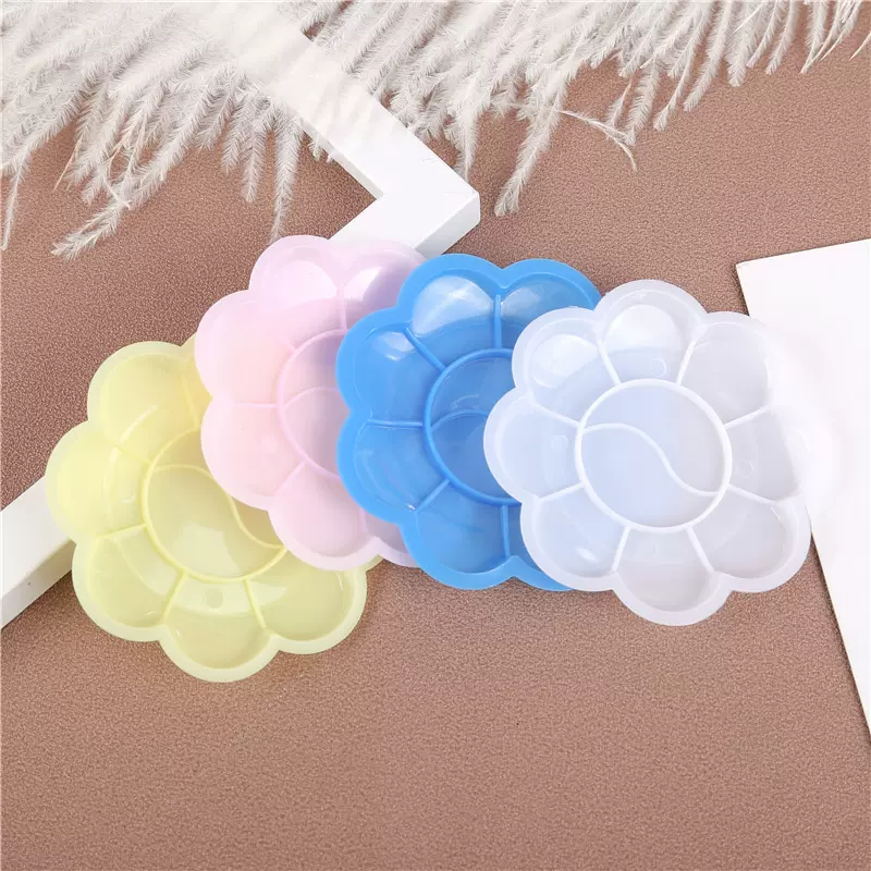 批发儿童绘画美术颜料梅花调色盘 颜料盘 调色盘 美术用品塑料盘