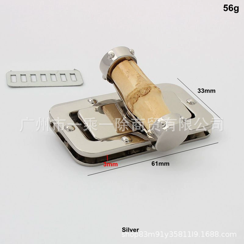 Factory direct sale natural bamboo knot clasp golden twist lock handmade bamboo double G bag bamboo turning lock, package fixed lock