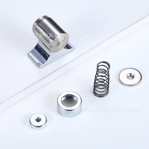 Zinc alloy barrel floor suction, bathroom and bedroom invisible door suction, door strong magnetic door stopper door suction