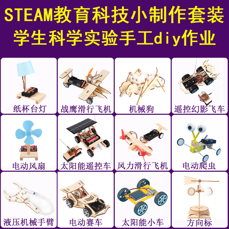 Scientific experiments suit science and technology Small production diy Primary and middle schools manual Material Science Physics Puzzle Toys steam Chong-off