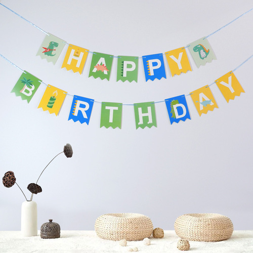 Baby Birthday Flamingo Dinosaur Party Decoration Birthday Banner Happy Birthday Letter Banner