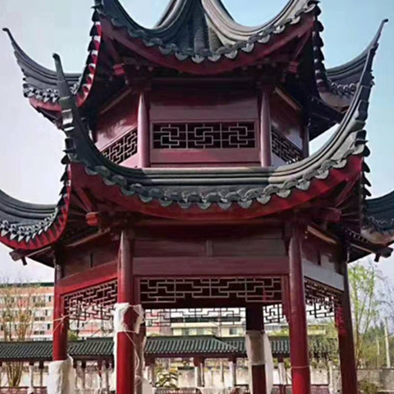 厂家供应户外防腐木实木双层八角古建凉亭庭院新农村建设景观地址_电话-搜了网