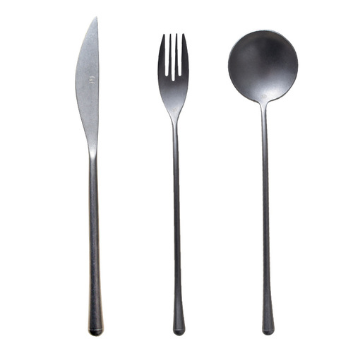 Retro old 304 stainless steel western tableware set Japanese main meal knife, fork and spoon restaurant household fruit fork tea spoon