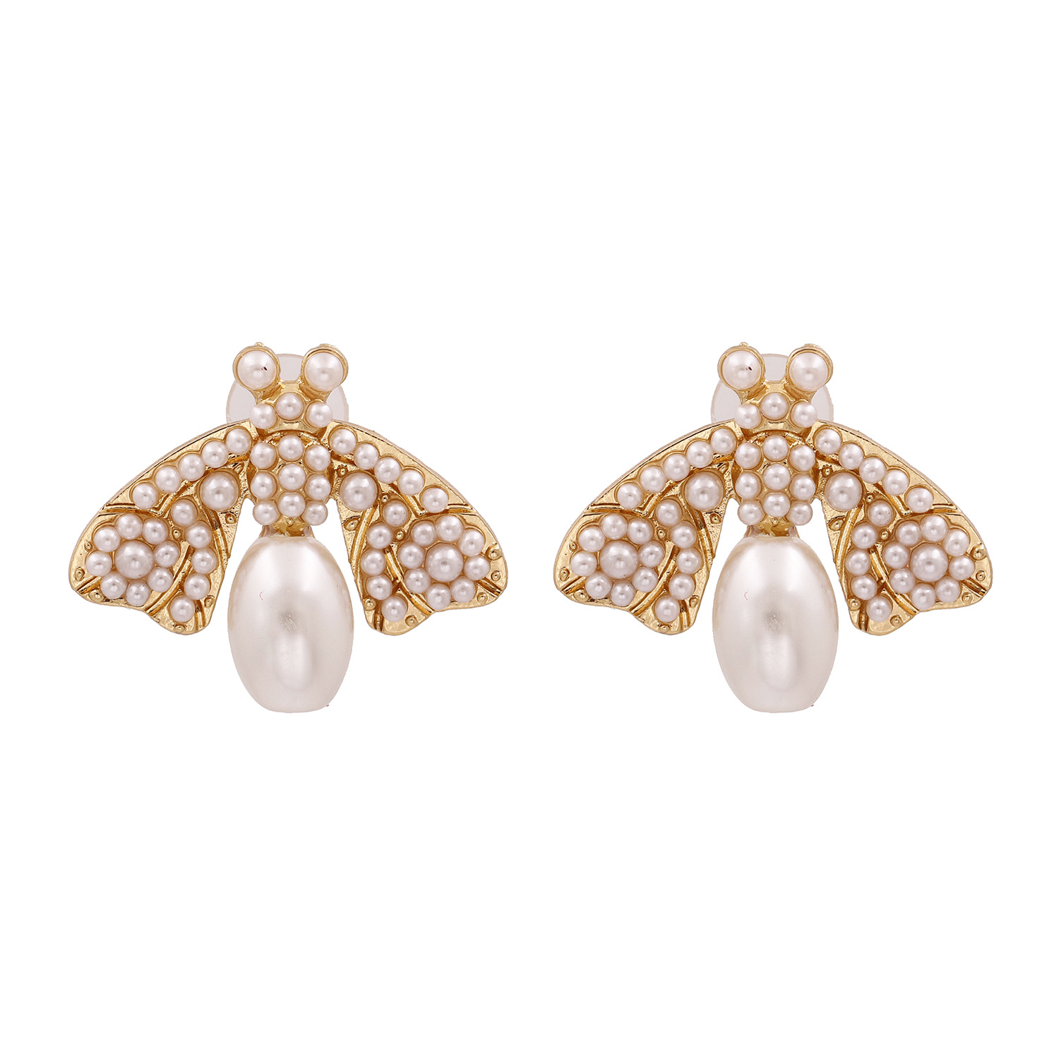 New fashion moth earrings insect modeling earrings pearl earrings wholesalepicture4
