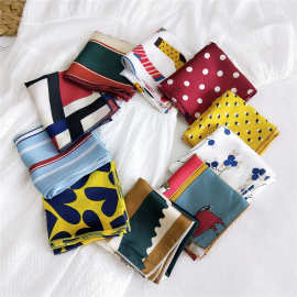 新款50cm小方巾丝巾女韩国百搭职业空姐小领巾装饰时尚小围巾批发