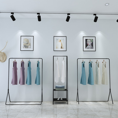 衣服架子服裝店展示架落地式挂衣杆童裝女裝店專用貨架中島架組合