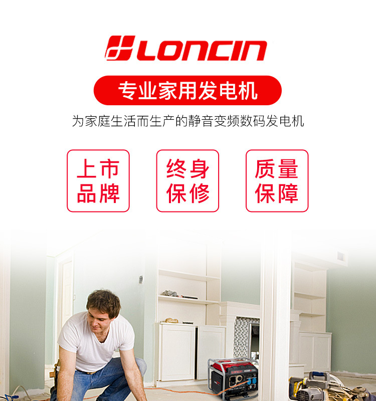 Longxin 3kW small mute frequency conversion gasoline generator RV outdoor miniature portable household 220V
