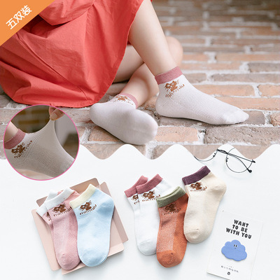 儿童袜子新款2020夏季薄款网眼棉卡通男女童船袜春秋宝宝袜子批发|ms